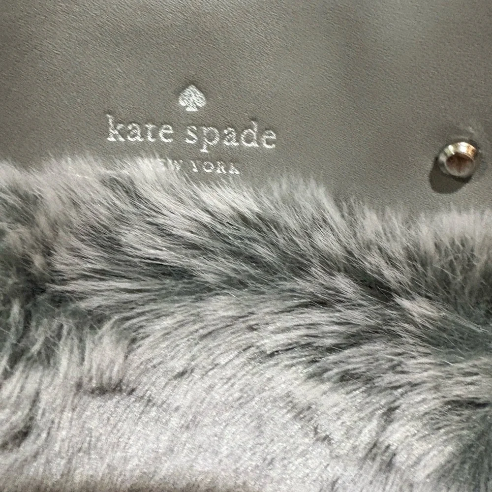 Kate Spade Gray Shoulder Bag/crossbody with Plush Texture - Picture 3 of 14